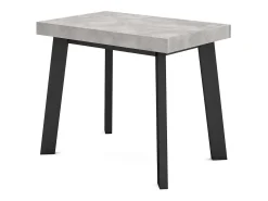 Consola*Skraut Home Mesa Consola Extensível, 302x90x73cm, Para 14 pessoas, Pés de madeira, Cimento Cinzento