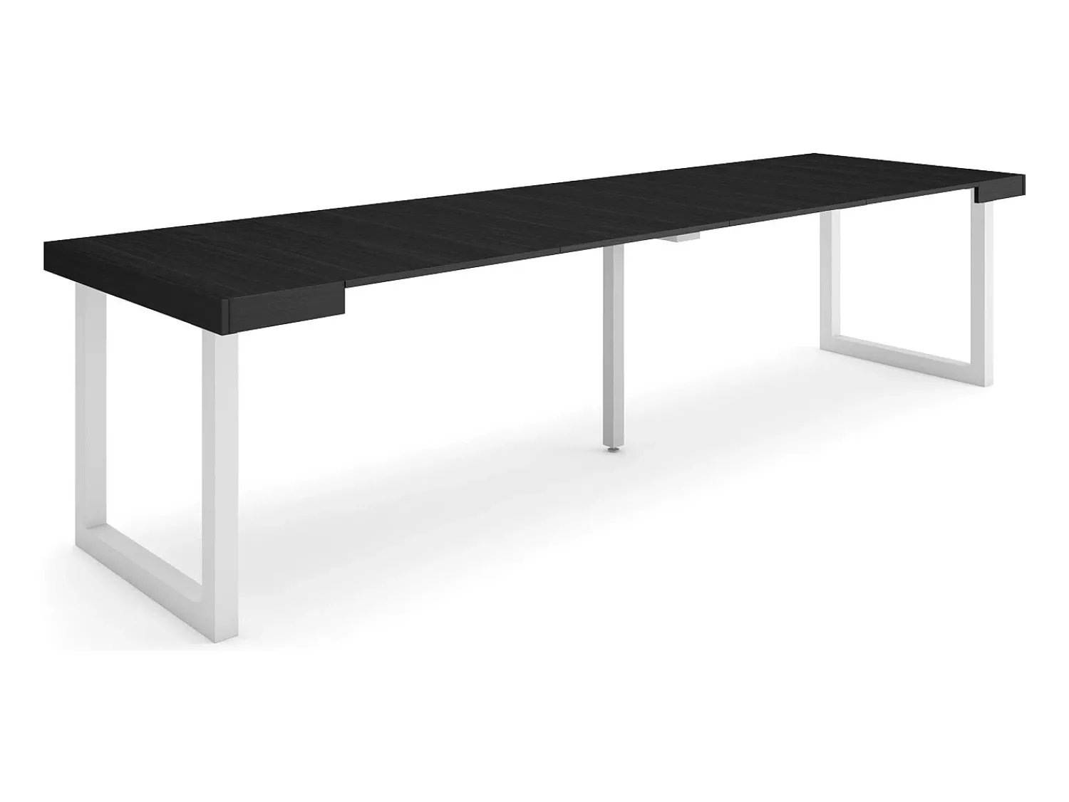 Sale Skraut Home Mesa Consola Extensível, 302x90x73cm, Para 14 pessoas, Pés de madeira, Preto