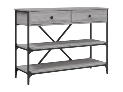 Outlet Mesa consola gavetas/prateleiras deriv. madeira sonoma PT987991 Cinzento