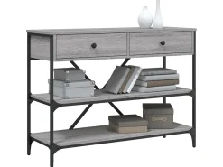 Outlet Mesa consola gavetas/prateleiras deriv. madeira sonoma PT987991 Cinzento