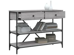 Outlet Mesa consola gavetas/prateleiras deriv. madeira sonoma PT987991 Cinzento