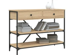 Mesa consola gavetas/prateleiras deriv. madeira carvalho sonoma PT992555^ Consola