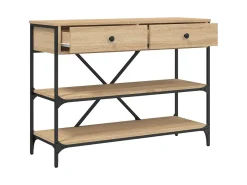 Mesa consola gavetas/prateleiras deriv. madeira carvalho sonoma PT992555^ Consola