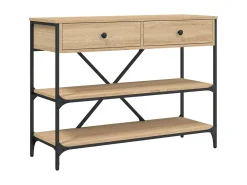 Mesa consola gavetas/prateleiras deriv. madeira carvalho sonoma PT992555^ Consola