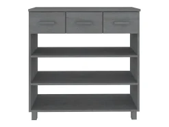 Consola| Mesa consola HAMAR 90x35x90 cm pinho maciço cinza-escuro PT833835 Cinzento