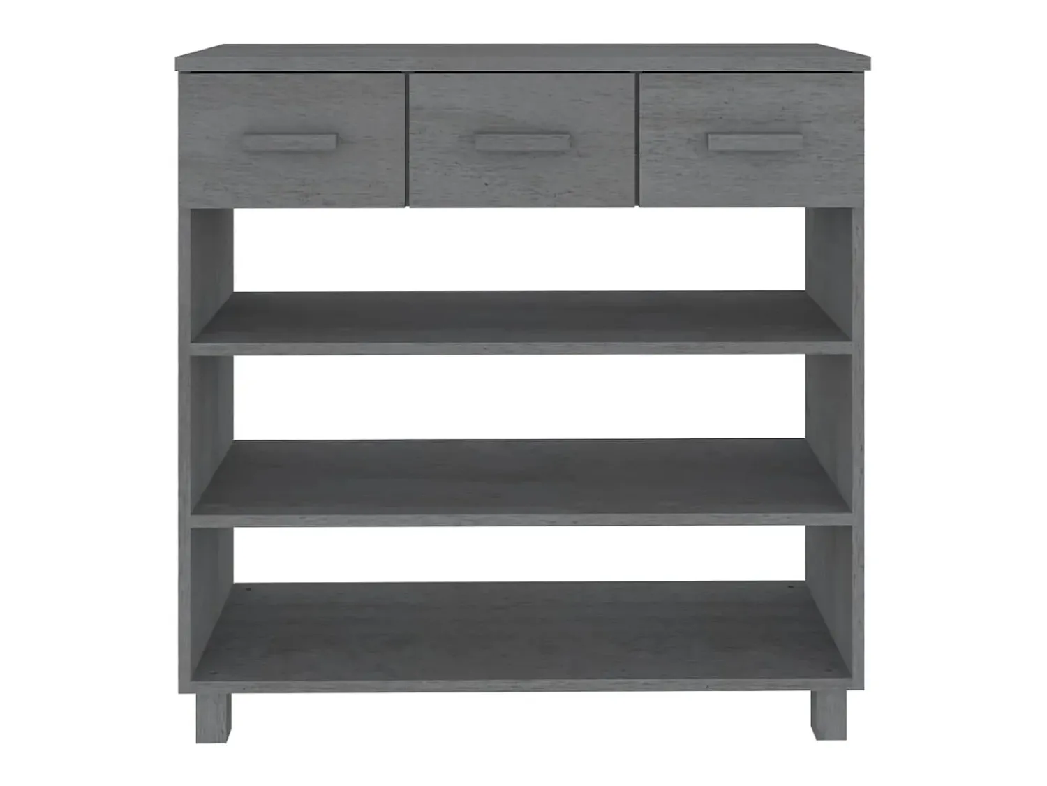Consola| Mesa consola HAMAR 90x35x90 cm pinho maciço cinza-escuro PT833835 Cinzento