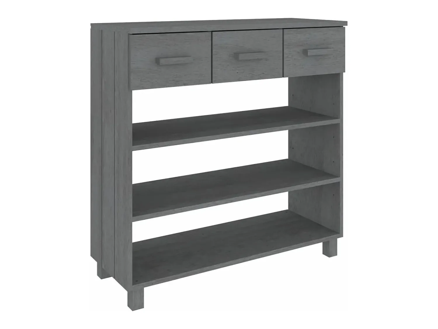 Consola| Mesa consola HAMAR 90x35x90 cm pinho maciço cinza-escuro PT833835 Cinzento