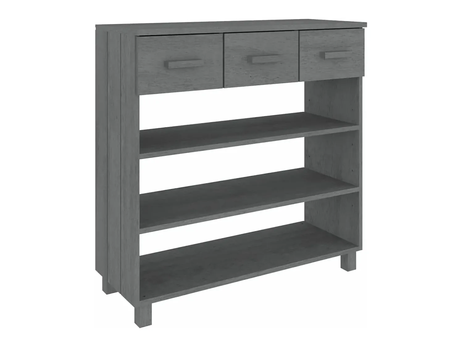Discount vidaxl Mesa consola HAMAR 90x35x90 cm pinho maciço cinza-escuro Cinzento