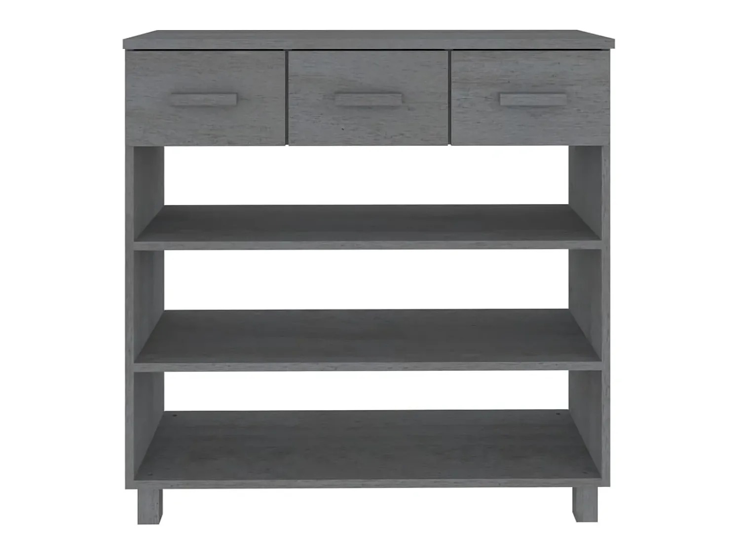 Discount vidaxl Mesa consola HAMAR 90x35x90 cm pinho maciço cinza-escuro Cinzento