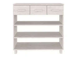 Consola| Mesa consola HAMAR 90x35x90 cm pinho maciço PT988819 Branco
