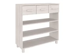 Consola| Mesa consola HAMAR 90x35x90 cm pinho maciço PT988819 Branco