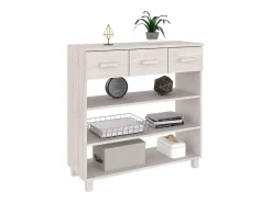 Consola| Mesa consola HAMAR 90x35x90 cm pinho maciço PT988819 Branco