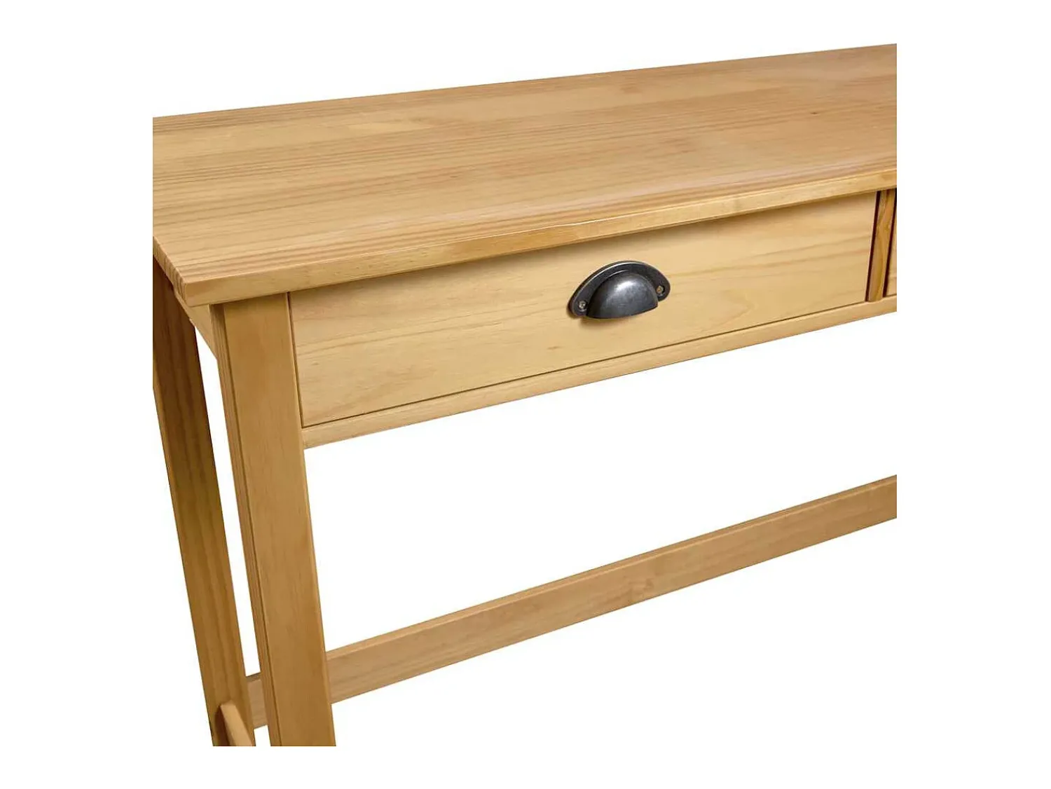 Consola*vidaxl Mesa consola Hill c/ 2 gavetas 110x45x74 cm pinho maciço Natural claro