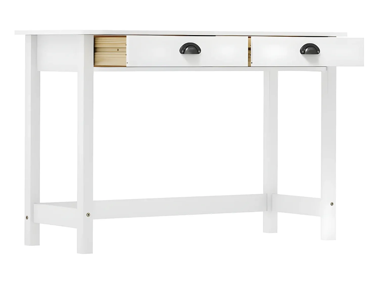 Consola| Mesa consola Hill c/ 2 gavetas 110x45x74 cm pinho maciço PT972450 Branco