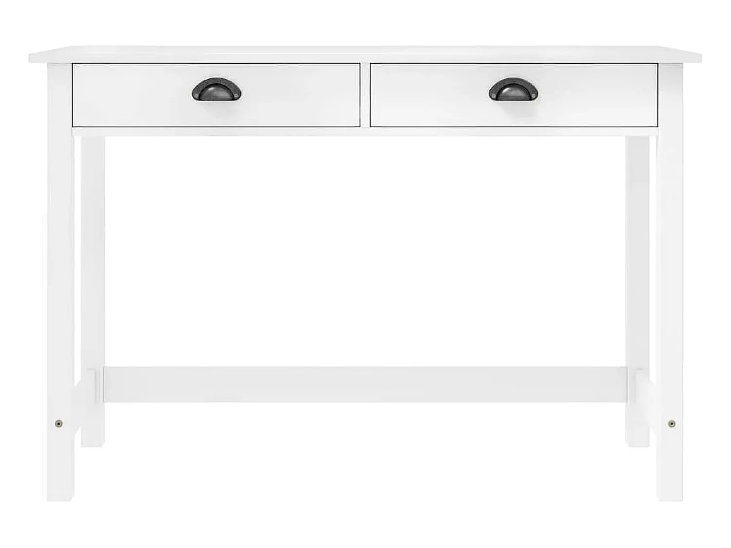 Consola*vidaxl Mesa consola Hill c/ 2 gavetas 110x45x74 cm pinho maciço Branco
