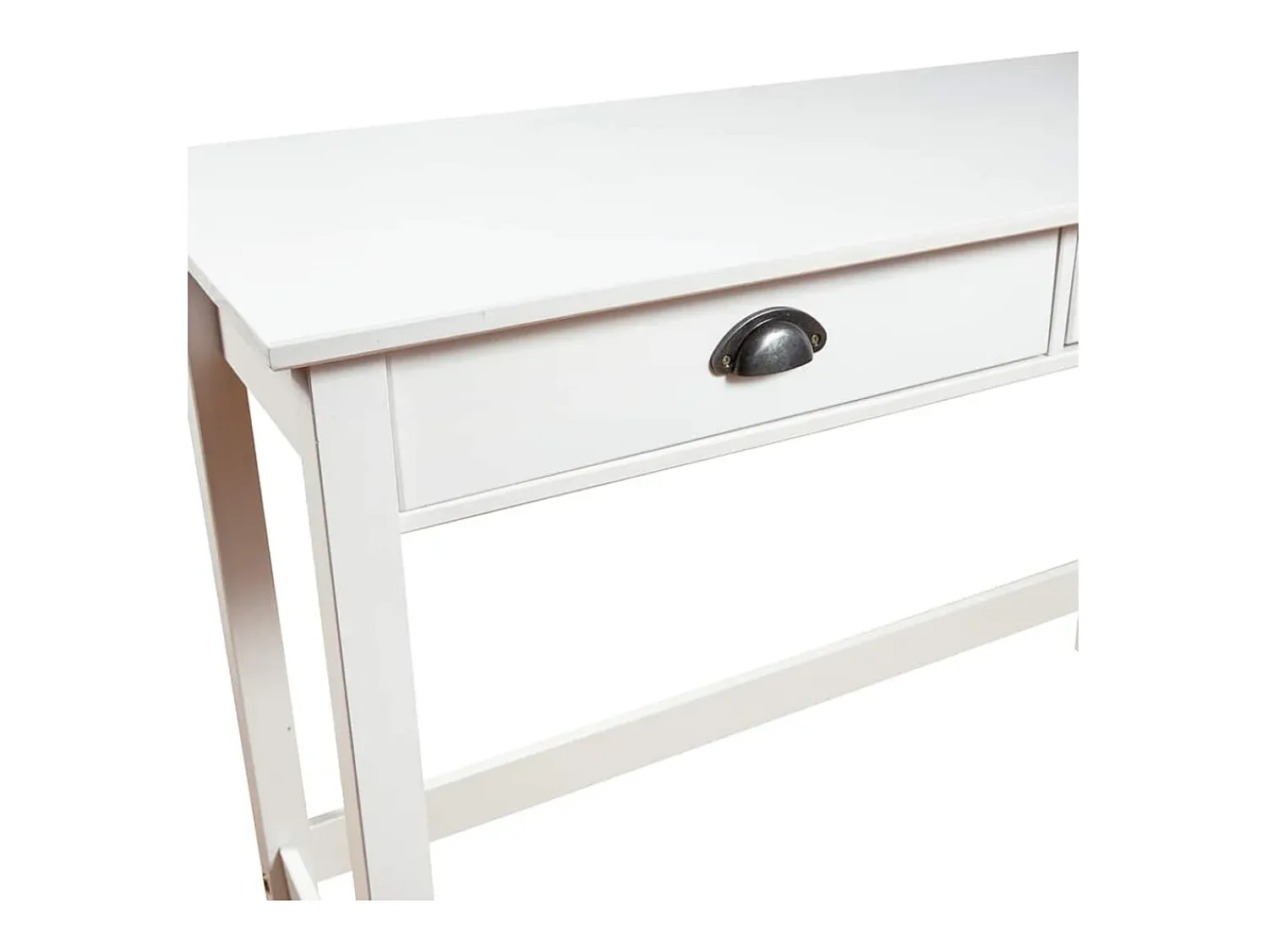 Consola*vidaxl Mesa consola Hill c/ 2 gavetas 110x45x74 cm pinho maciço Branco