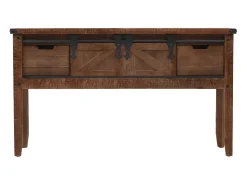 Mesa consola madeira de abeto maciça 131x35,5x75 cm PT786170 Castanho
