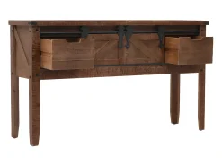 Mesa consola madeira de abeto maciça 131x35,5x75 cm PT786170 Castanho