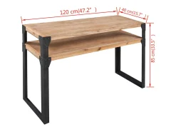 vidaxl Mesa consola, madeira de acácia maciça, 120x40x85 cm^ Consola
