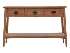 Consola*vidaxl Mesa consola madeira de abeto maciça 126x40x77,5 cm castanho Natural claro