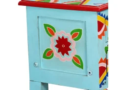 Mesa consola madeira mangueira maciça azul pintada à mão PT997944^ Consola