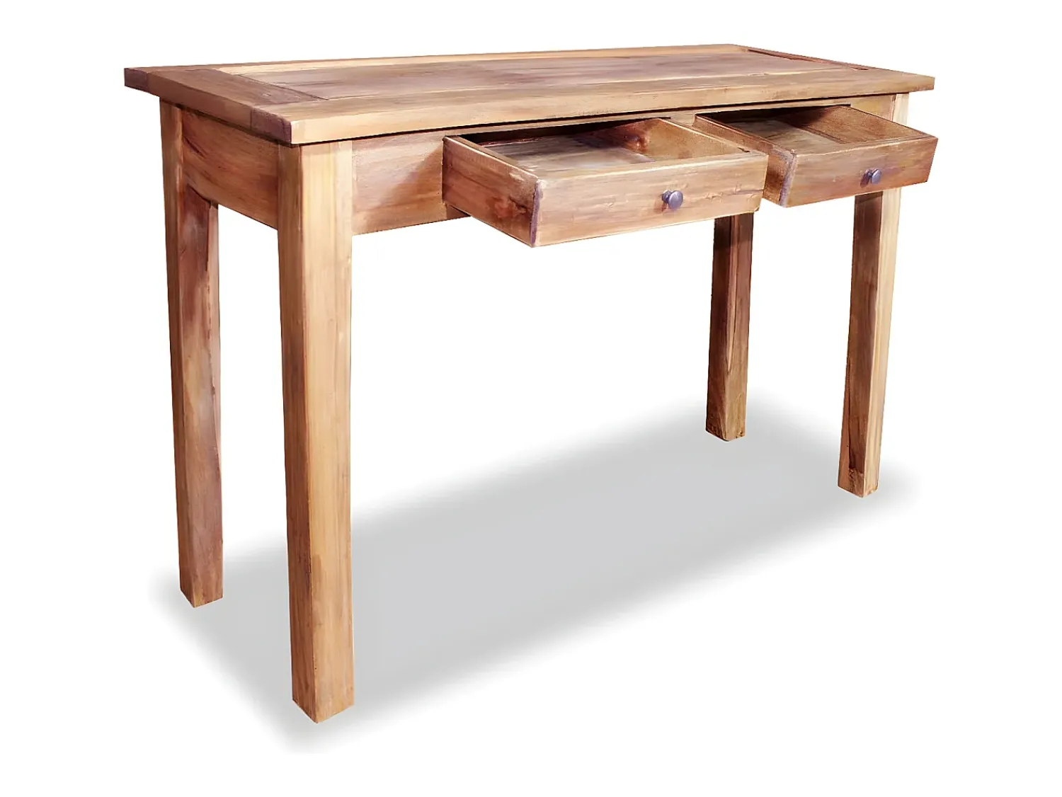 Consola| Mesa consola madeira reciclada maciça 123x42x75 cm PT996370 Castanho