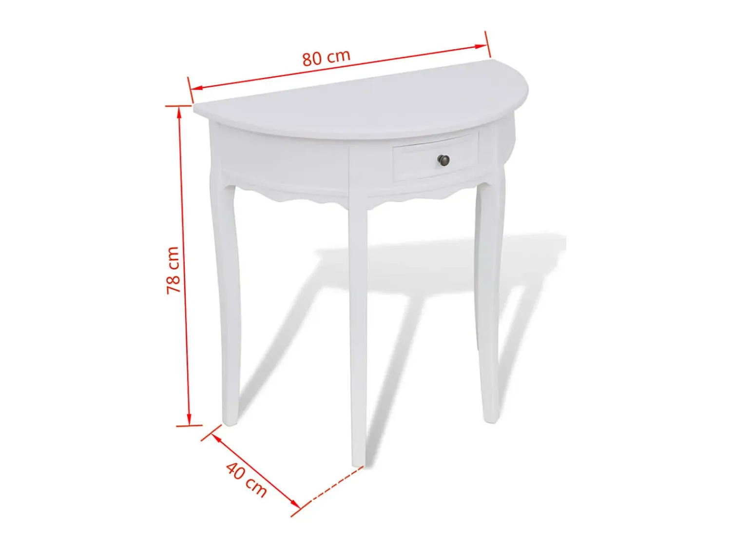 Consola| Mesa consola meia-lua com gaveta PT432692 Branco
