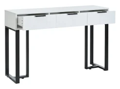 Consola*ModernLuxe Mesa consola moderna, com 2 gavetas, pés ajustáveis, Branco e Preto Preto / Branco