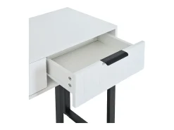 Consola*ModernLuxe Mesa consola moderna, com 2 gavetas, pés ajustáveis, Branco e Preto Preto / Branco