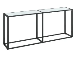 Consola| Mesa consola mármore 180x35x75,5 cm vidro temperado PT864127 Branco