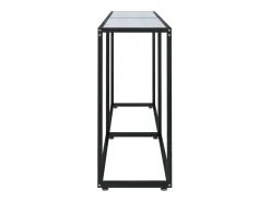 Clearance vidaxl Mesa consola mármore 160x35x75,5 cm vidro temperado Branco
