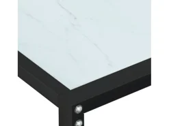 Clearance vidaxl Mesa consola mármore 160x35x75,5 cm vidro temperado Branco
