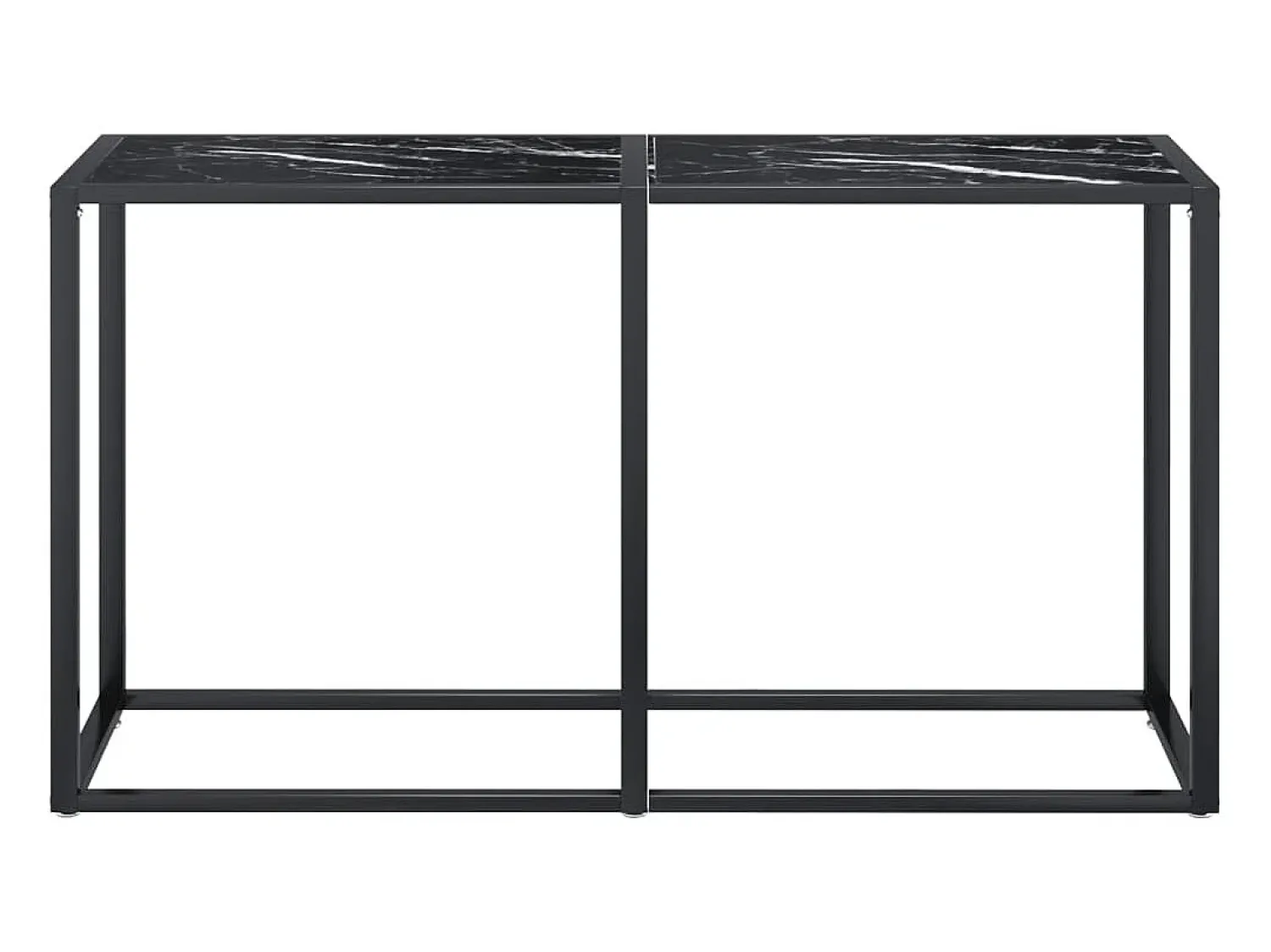 Consola| Mesa consola mármore 140x35x75,5 cm vidro temperado PT264886 Preto