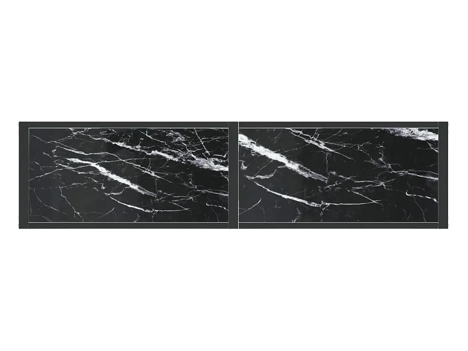 Consola| Mesa consola mármore 140x35x75,5 cm vidro temperado PT264886 Preto