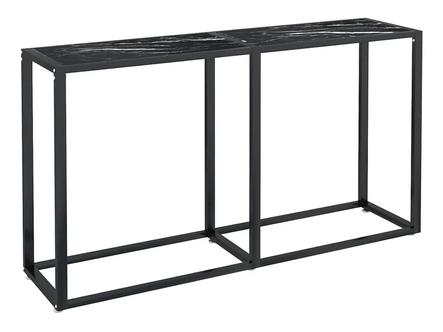 Consola| Mesa consola mármore 140x35x75,5 cm vidro temperado PT264886 Preto