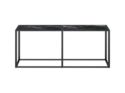 Sale Mesa consola mármore 180x35x75,5 cm vidro temperado PT496848 Preto