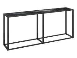 Sale Mesa consola mármore 180x35x75,5 cm vidro temperado PT496848 Preto