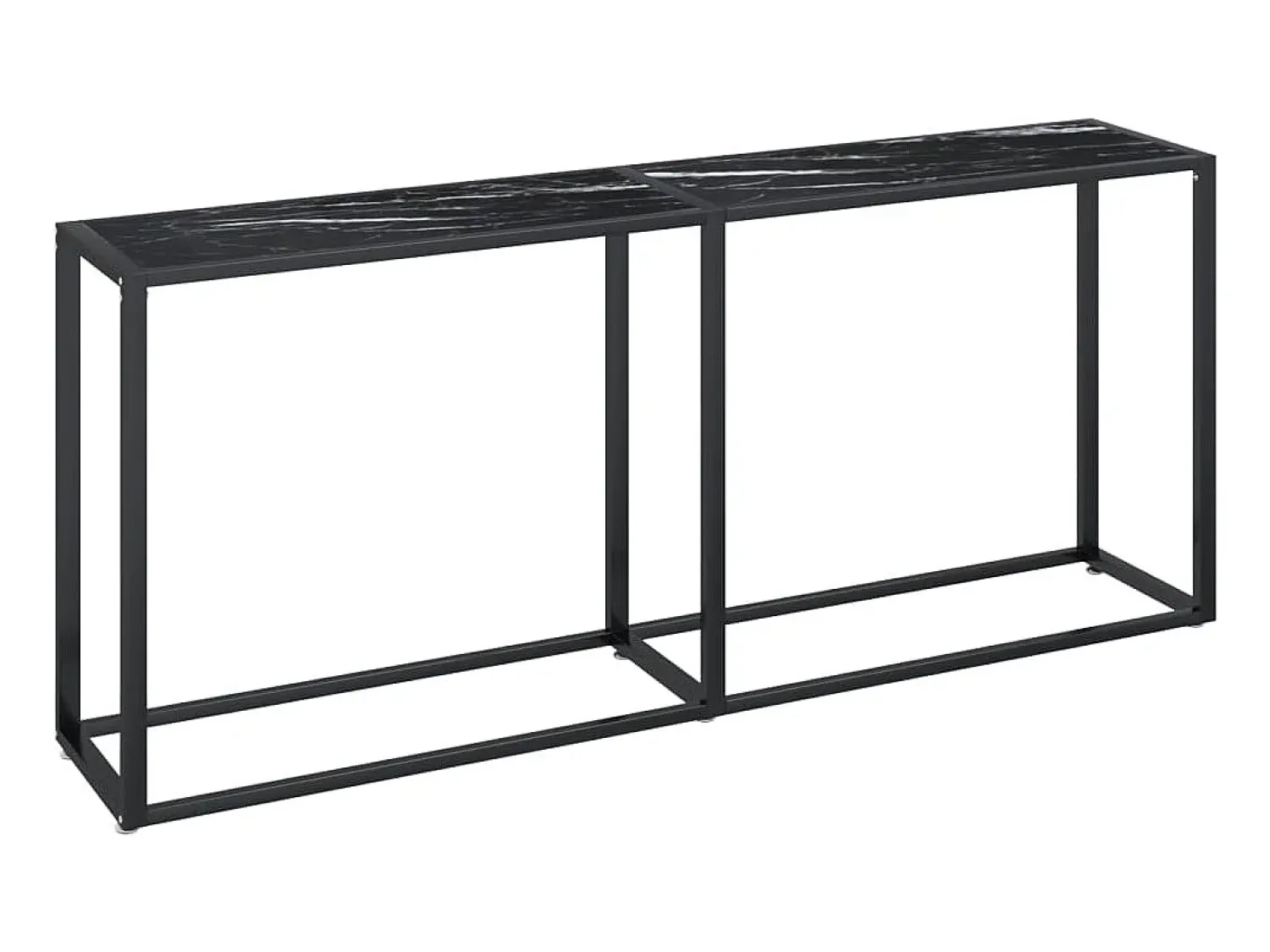 Sale Mesa consola mármore 180x35x75,5 cm vidro temperado PT496848 Preto