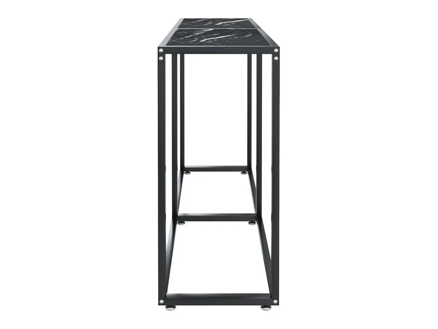 Hot vidaxl Mesa consola mármore 140x35x75,5 cm vidro temperado Preto