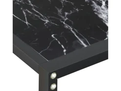Hot vidaxl Mesa consola mármore 140x35x75,5 cm vidro temperado Preto