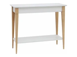 Mesa Consola Pequena Com Prateleira 85 x 35 cm Mimo Branca^ Consola