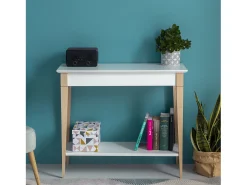 Best Mesa Consola Pequena Com Prateleira 85 x 35 cm Mimo Castanho Bege