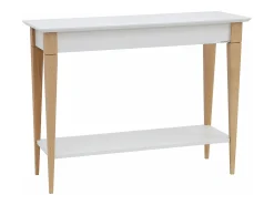 Consola| Mesa Consola Pequena Com Prateleira 105 x 35 cm Mimo Branca Branco