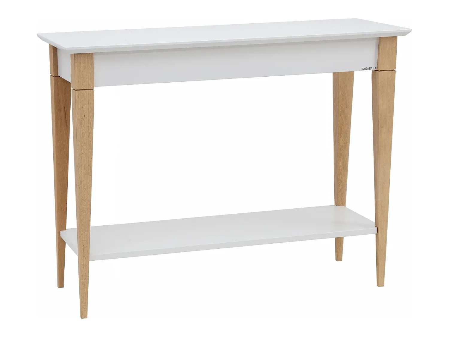 Consola| Mesa Consola Pequena Com Prateleira 105 x 35 cm Mimo Branca Branco