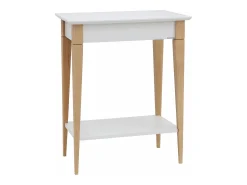 Consola* Mesa Consola Pequena Com Prateleira 65 x 35 cm Mimo Branca Branco