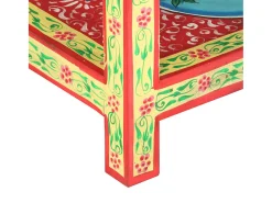 vidaxl Mesa consola pintada à mão 80x35x75 cm mangueira maciça^ Consola