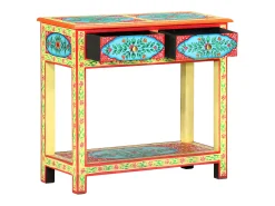 Mesa consola pintada à mão 80x35x75 cm mangueira maciça PT869575^ Consola