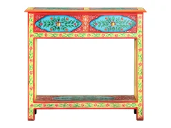Mesa consola pintada à mão 80x35x75 cm mangueira maciça PT869575^ Consola