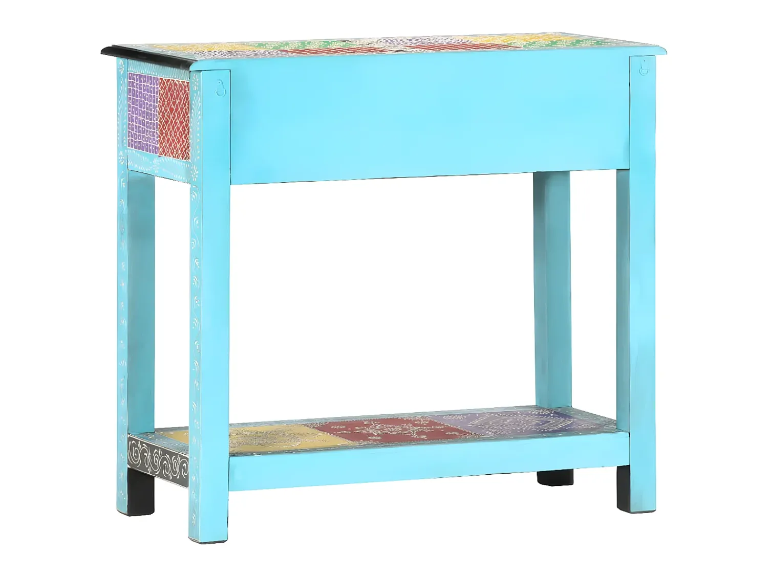 Consola* Mesa consola pintada à mão 80x35x75 cm mangueira maciça PT574825 Multicor