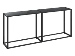 Consola* Mesa consola 180x35x75,5 cm vidro temperado PT797849 Preto